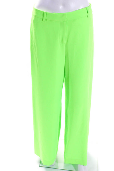 L'Agence Womens Neon Green High Waisted Wide Leg Dress Pants Size 6