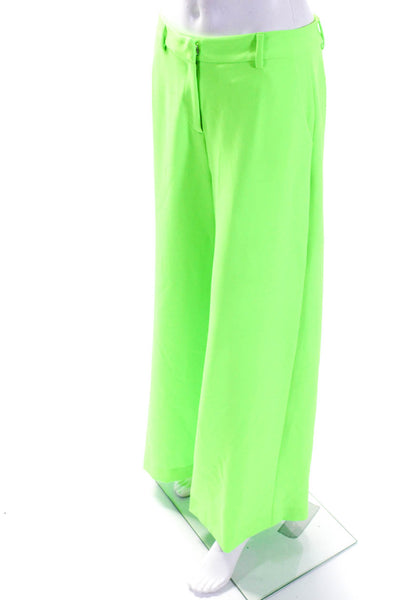 L'Agence Womens Neon Green High Waisted Wide Leg Dress Pants Size 6