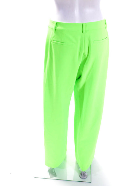 L'Agence Womens Neon Green High Waisted Wide Leg Dress Pants Size 6