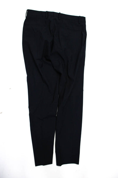 Theory Mens Flat Front Mid Rise Zip Up Straight Leg Dress Pants Navy Size 29