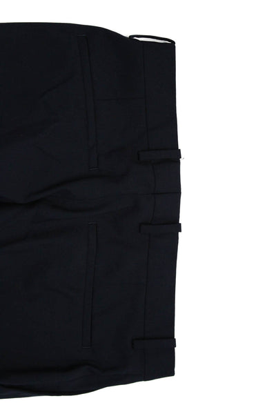 Theory Mens Flat Front Mid Rise Zip Up Straight Leg Dress Pants Navy Size 29