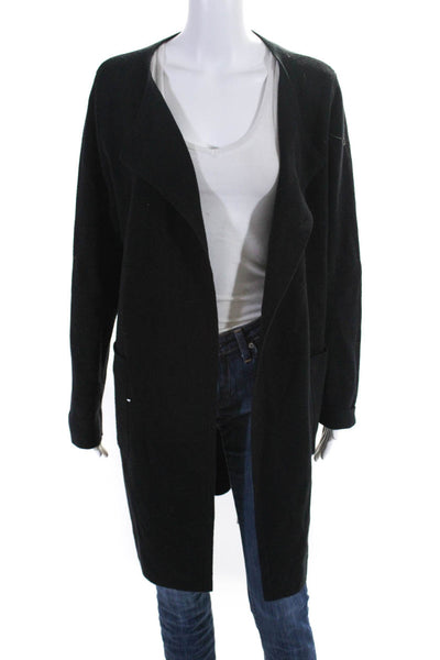 J Crew 365 Womens Long Sleeves Cardigan Sweater Black Wool Size Medium