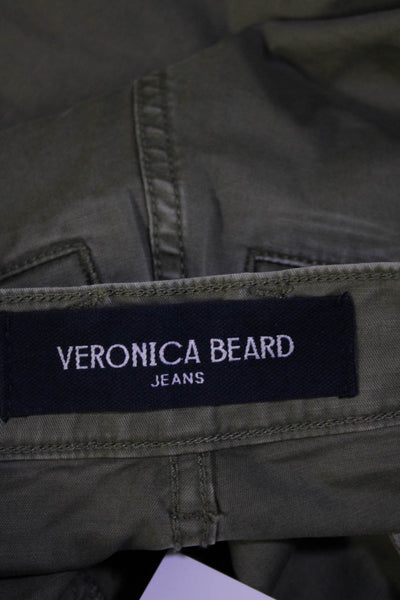 Veronica Beard Womens Mia High Rise Wide Leg Trousers Pants Olive Green Size 26