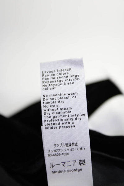 Bonpoint Childrens Girls Short Sleeve Velvet Collared Top Blouse Black Size 3