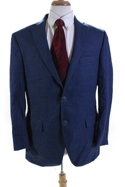 Peter Millar Mens Buttoned Collared Long Sleeve Blazer Jacket Blue Size EUR42