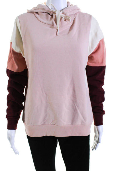 Scotch & Soda Womens Pink Cotton Multicolor Color Block Pullover Hoodie Size XS