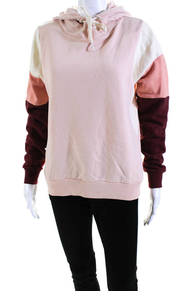 Scotch & Soda Womens Pink Cotton Multicolor Color Block Pullover Hoodie Size XS