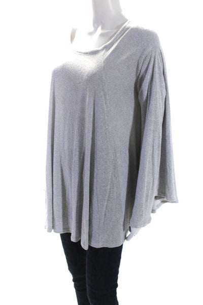 FP Beach Womens Long Sleeves Crew Neck Pullover Sweater Dove Gray Size Medium