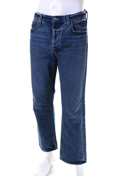 Citizens of Humanity Mens Button Fly Denim Straight Leg Jeans Pants Blue Size 28