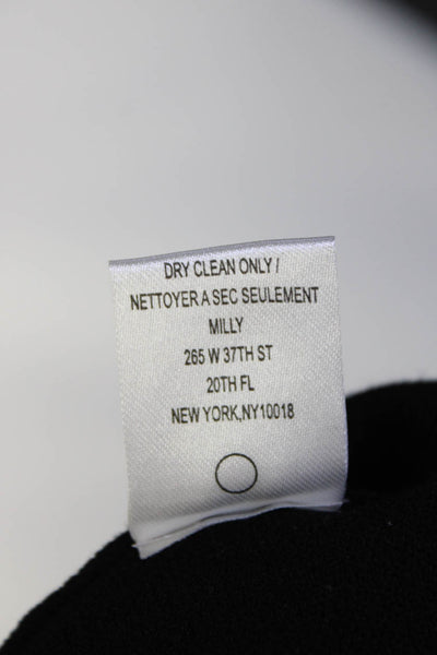 Milly Womens Knit Sleeveless Zip Up Peplum Crew Neck Sheath Dress Black Size S