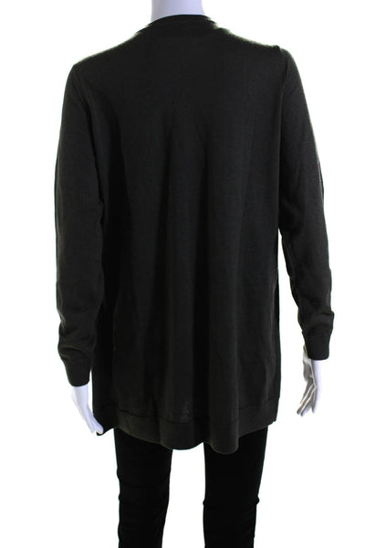 COS Womens Olive Green Wool Crew Neck Long Sleeve Layered Sweater Top Size S