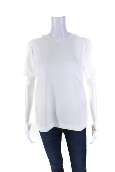 Lune Womens Eva Modal Blend Slim Fit Short Sleeve Top Tee Shirt White Size XS