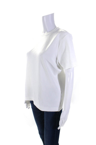 Lune Womens Eva Modal Blend Slim Fit Short Sleeve Top Tee Shirt White Size XS