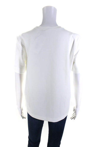 Lune Womens Eva Modal Blend Slim Fit Short Sleeve Top Tee Shirt White Size XS