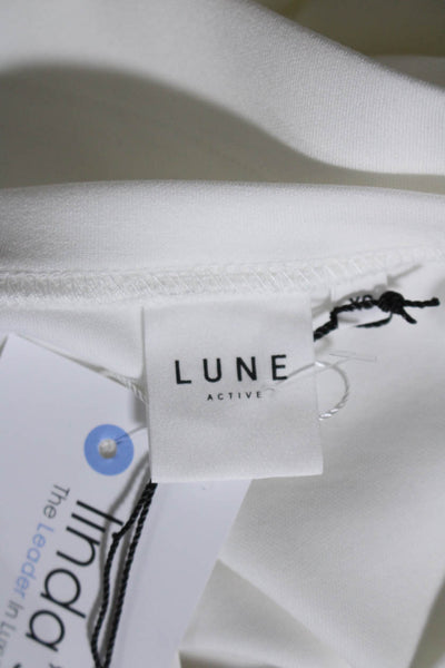Lune Womens Eva Modal Blend Slim Fit Short Sleeve Top Tee Shirt White Size XS