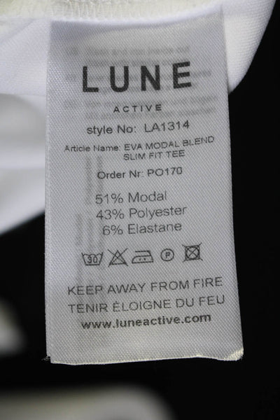 Lune Womens Eva Modal Blend Slim Fit Short Sleeve Top Tee Shirt White Size XS