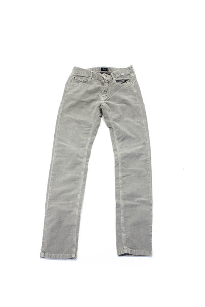 Il Gufo Girls Corduroy Straight Leg Jeans Gray Size 12