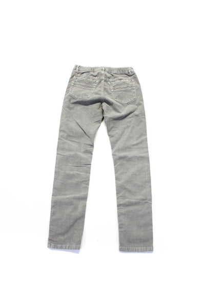 Il Gufo Girls Corduroy Straight Leg Jeans Gray Size 12