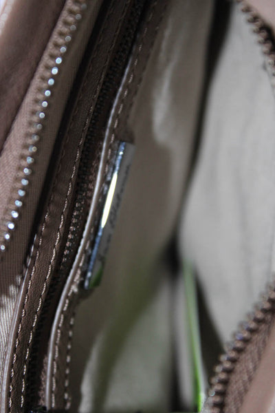 Sam Edelman Womens Leather Frayed Textured Medallion Crossbody Handbag Brown