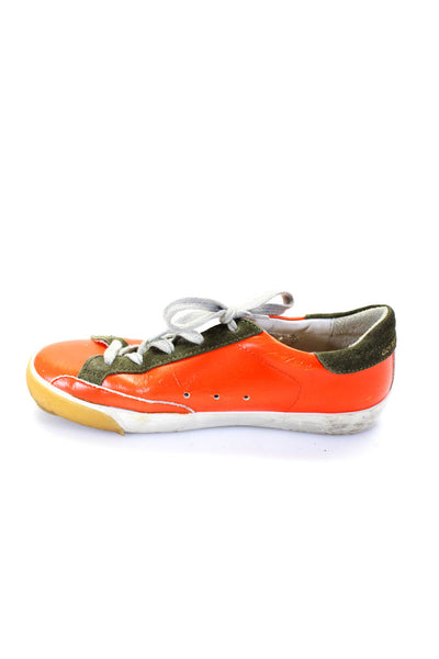 Golden Goose Deluxe Brand Bonpoint Womens Leather Skate Sneakers Orange Size 34