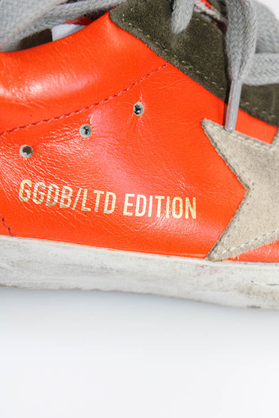 Golden Goose Deluxe Brand Bonpoint Womens Leather Skate Sneakers Orange Size 34