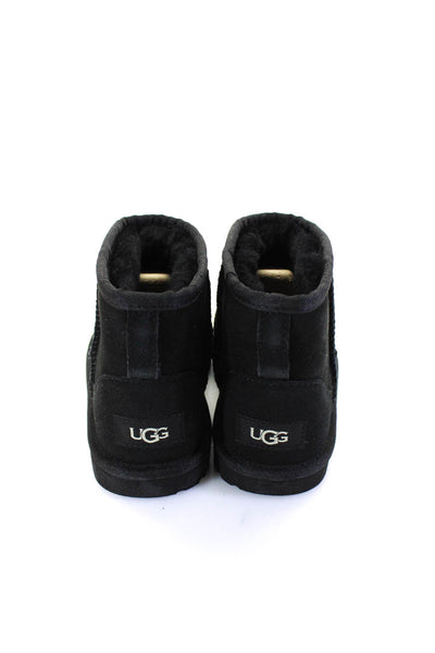 UGG Australia Childrens Girls Shearling Classic Mini II Ankle Boots Black Size 3