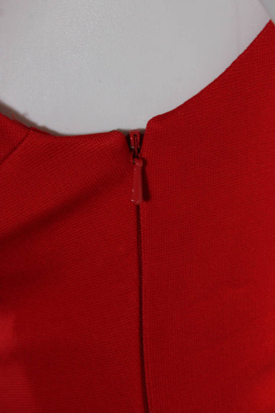 Karen Millen Women's Scoop Neck Sleeveless A-Line Midi Dress Red Size 8