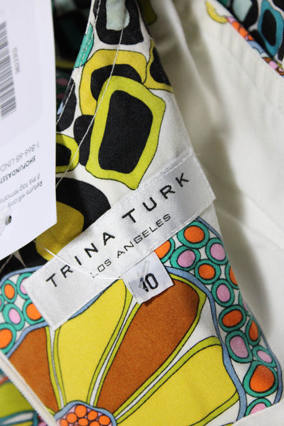 Trina Turk Women's Round Neck Sleeveless A-Line Floral Mini Dress Size 10