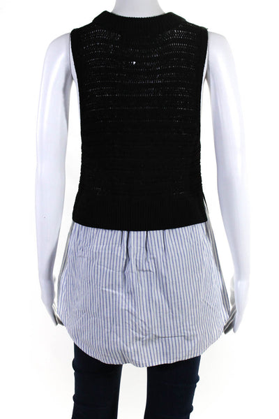 Veronica Beard Women's Round Neck Sleeveless Pullover Sweater Black Size M