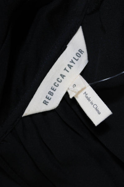 Rebecca Taylor Womens Silk Knotted Keyhole Sleeveless Blouse Black Size 0