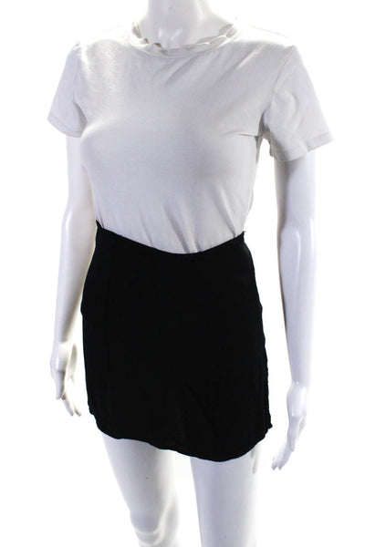 Reformation Womens Black Slit Zip Back Mini Skirt Size 4