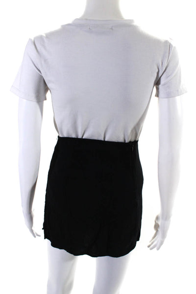 Reformation Womens Black Slit Zip Back Mini Skirt Size 4