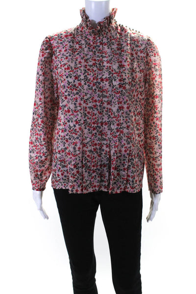 Robert Rodriguez Women's Round Neck Long Sleeves Floral Blouse Size 6