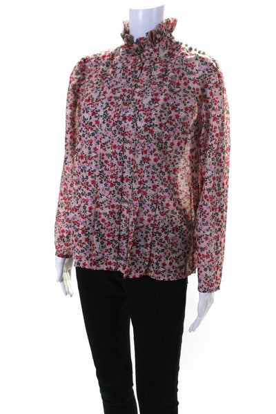 Robert Rodriguez Women's Round Neck Long Sleeves Floral Blouse Size 6