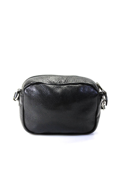 Il Bisonte Womens Mini Zip Top Leather Crossbody Handbag Black