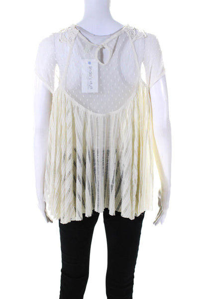 FP One by Free People Womens Sleeveless Pullover Blouse White Size Small