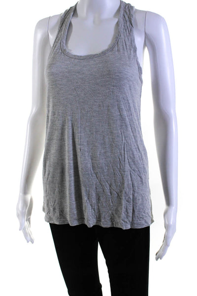 Haute Hippie Womens Jersey Knit Scoop Neck Tank Top T-Shirt Gray Size XS