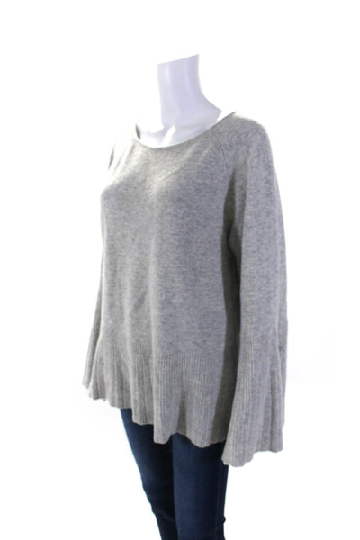 Elizabeth and James Womens Wool Round Neck Long Sleeve Sweaters Gray Size M