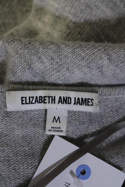 Elizabeth and James Womens Wool Round Neck Long Sleeve Sweaters Gray Size M