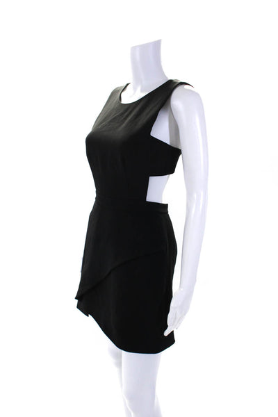 BCBG Max Azria Womens Open Back Sleeveless Annica Cocktail Dress Black Size 2