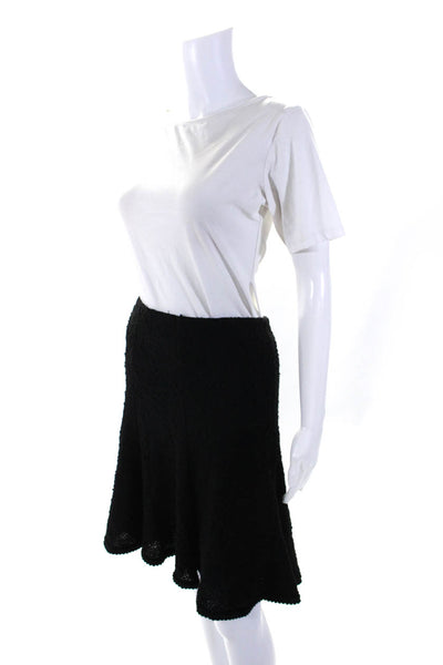 Nanette Lepore Womens Hook & Loop Blazer Cardigan Skirt Set Black Size XS