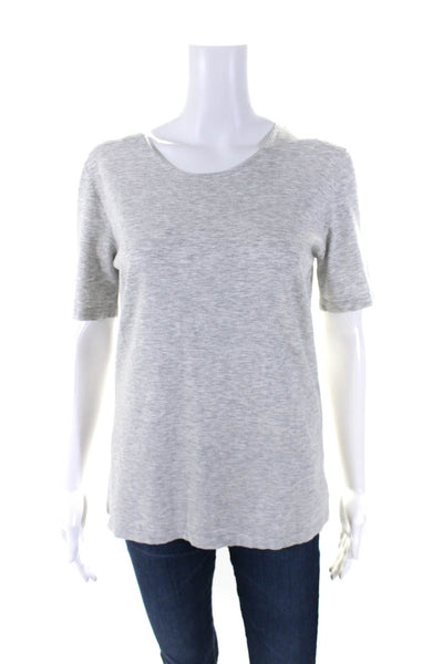 Michael Kors Collection Womens Short Sleeve Tee Shirt Heather Gray Size Large
