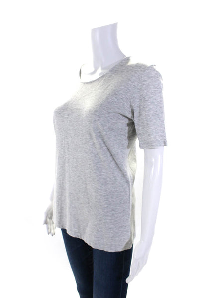 Michael Kors Collection Womens Short Sleeve Tee Shirt Heather Gray Size Large