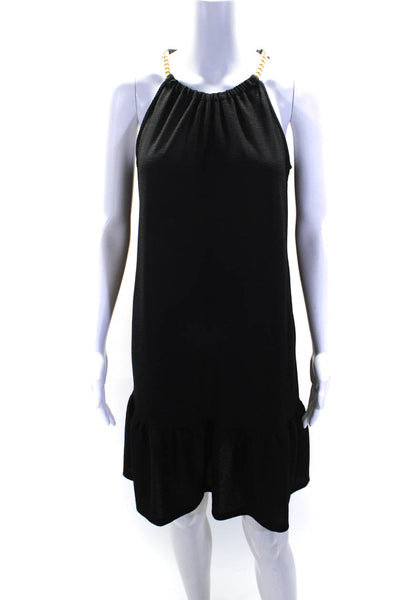 Michael Michael Kors Women's Halter Neck Sleeveless Mini Dress Black Size M