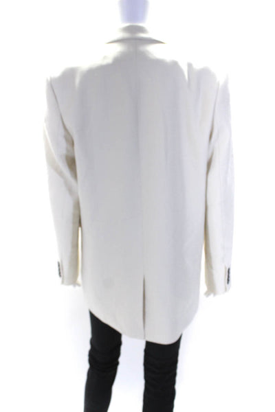 IRO Women's Collared Long Sleeves Double Breast Lined Blazer Beige Size 36