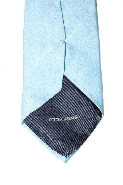 Dolce & Gabbana Cravatte Mens Silk Classic Length Necktie Blue