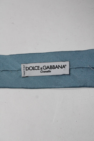 Dolce & Gabbana Cravatte Mens Silk Classic Length Necktie Blue