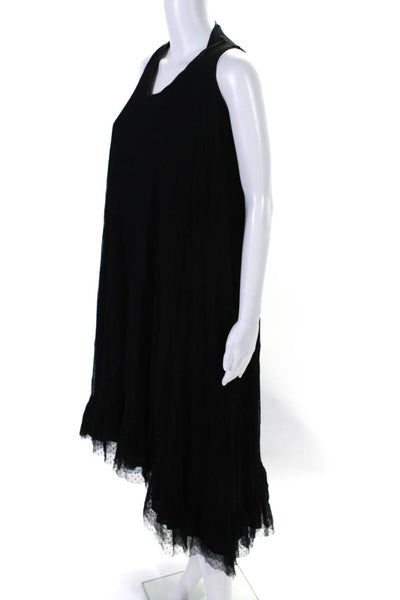 Bonpoint Womens Sleeveless Lace Mock Neck Tiered Dress Black Size 42