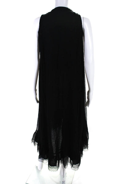 Bonpoint Womens Sleeveless Lace Mock Neck Tiered Dress Black Size 42