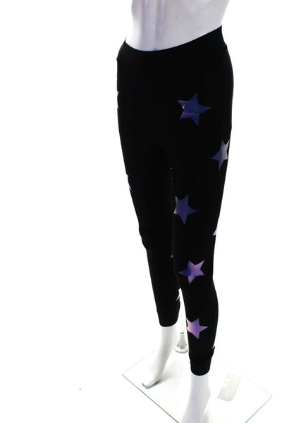 Ultracor Womens Black Star Print Pull On Pants Leggings Size XS